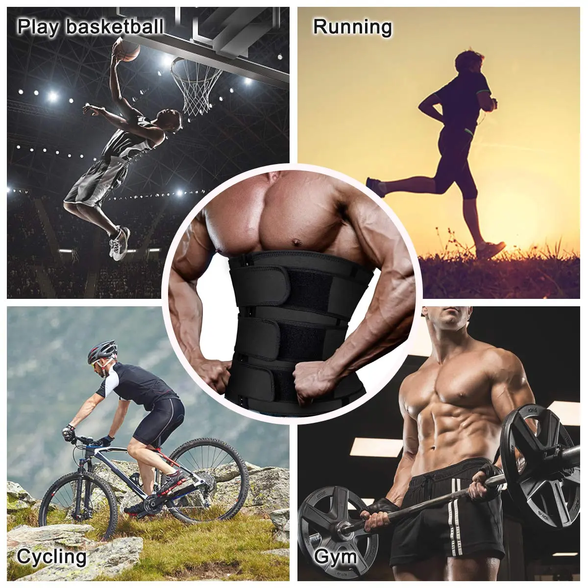 Hidyliu Waist Trainer Belt for Men | Sauna Sweat Corset for Slimming & Back Support (Small) - view 6