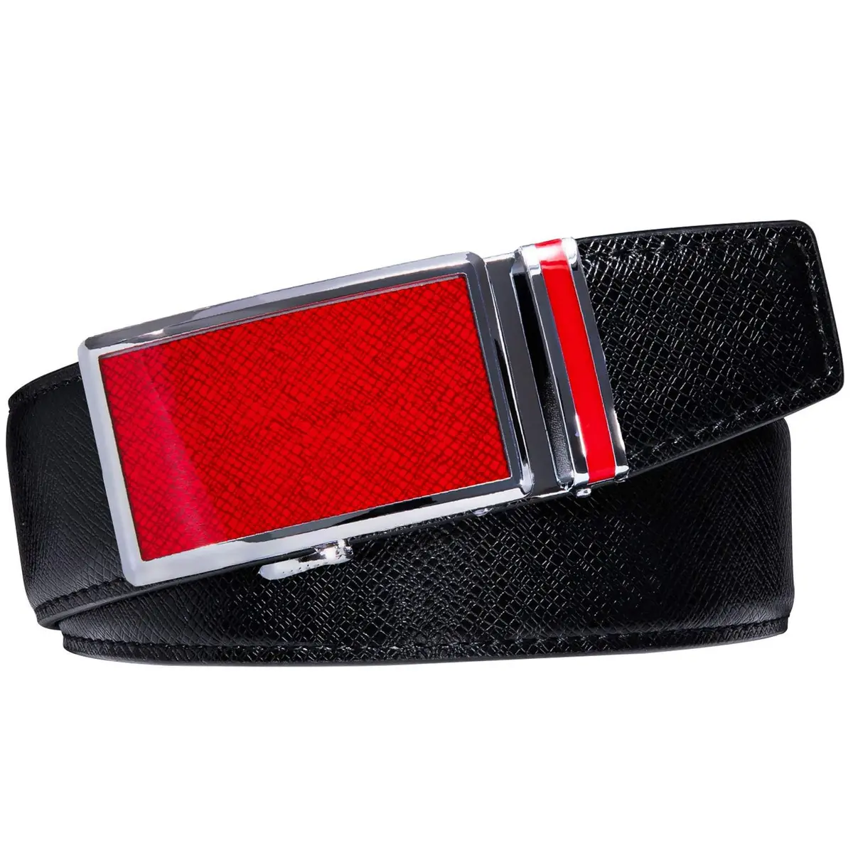 Dubulle Men's Ratchet Belts Christmas Red Leather Belt Adjustable Cut to Fit | Stylish & Durable - view 2