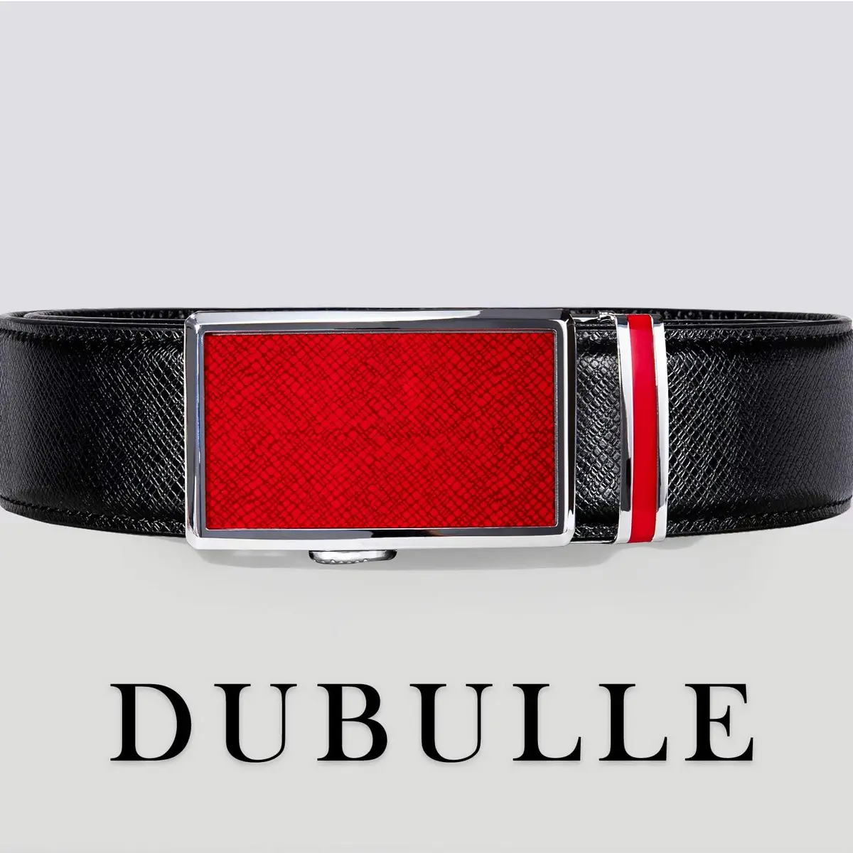 Dubulle Men's Ratchet Belts Christmas Red Leather Belt Adjustable Cut to Fit | Stylish & Durable - view 4