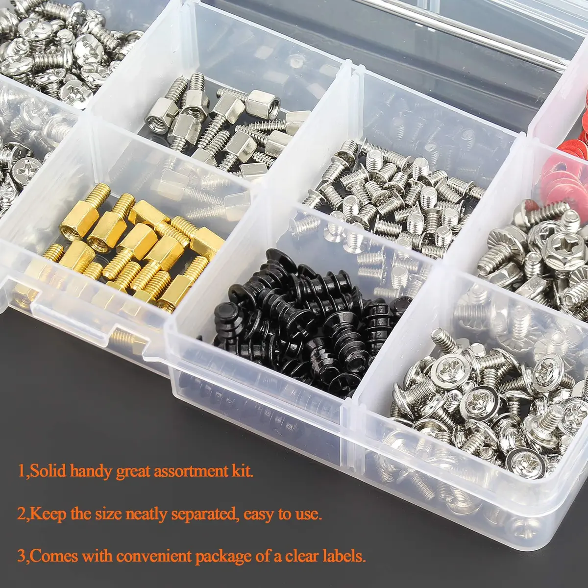 HELIFOUNER Computer Screw Assortment Kit 421 Pieces | Rust-Resistant Brass & Steel with Screwdriver - view 5
