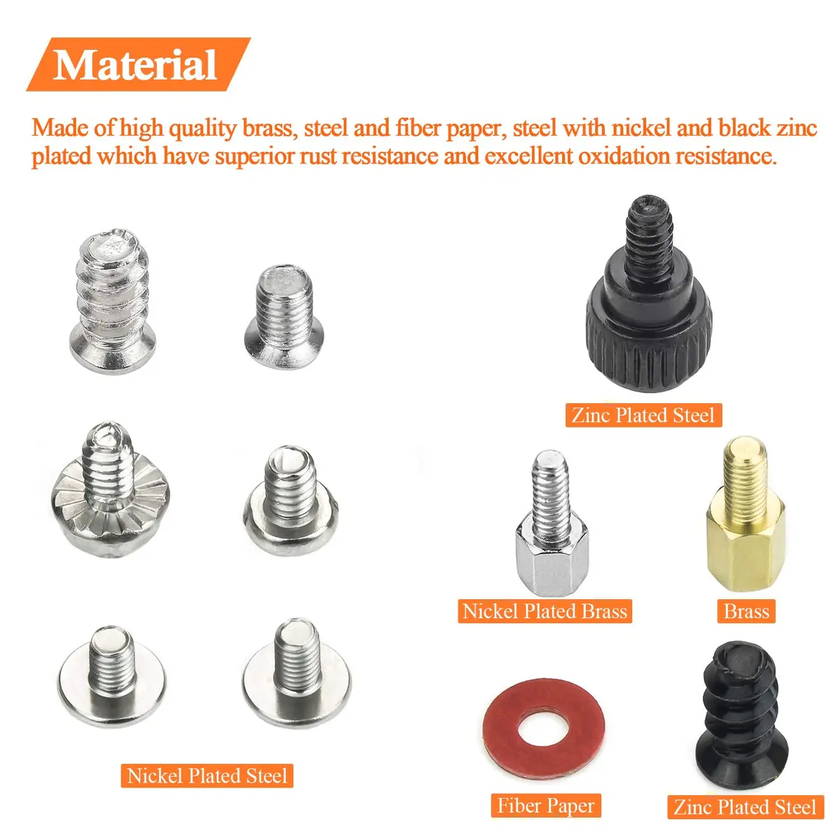 HELIFOUNER Computer Screw Assortment Kit 421 Pieces | Rust-Resistant Brass & Steel with Screwdriver - view 2
