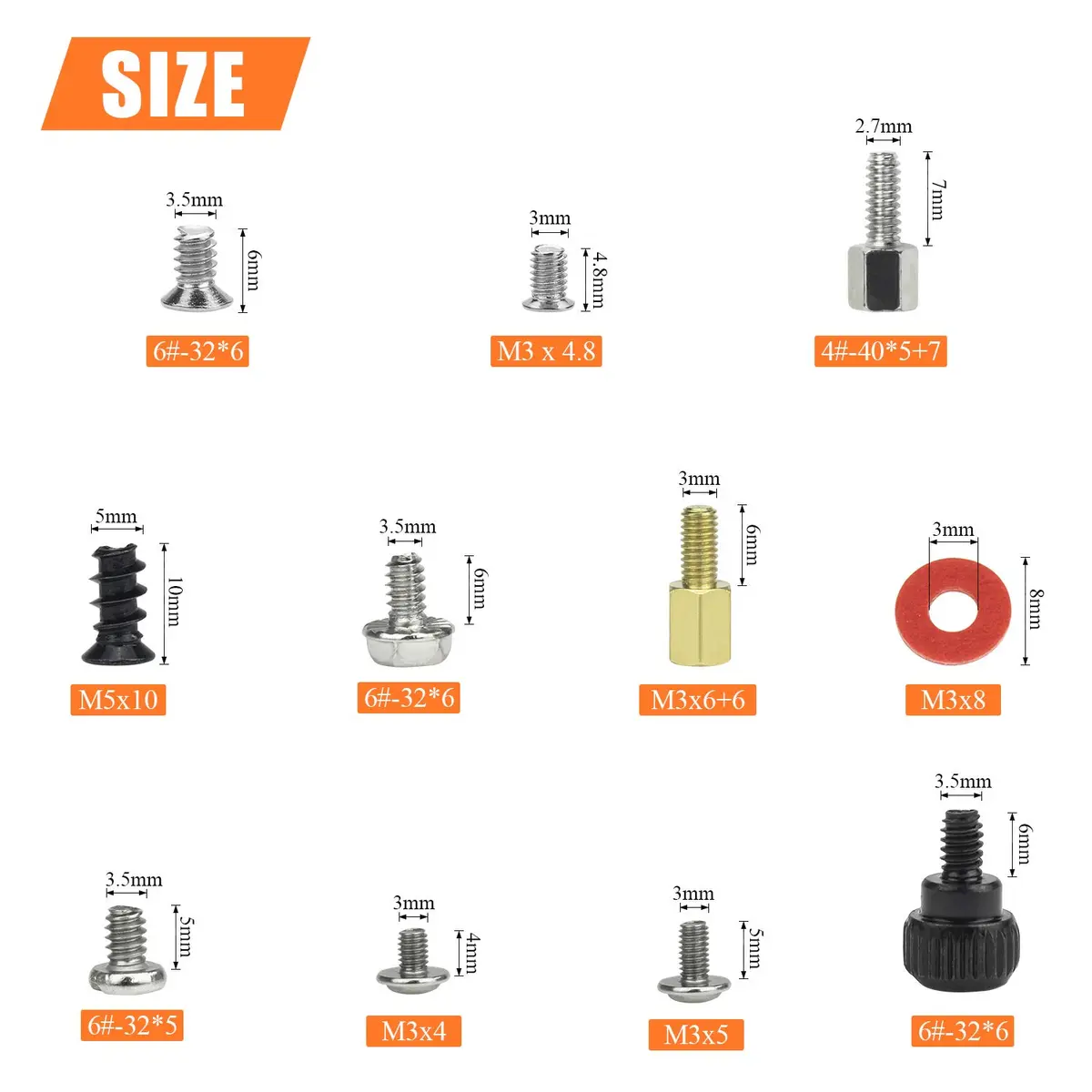 HELIFOUNER Computer Screw Assortment Kit 421 Pieces | Rust-Resistant Brass & Steel with Screwdriver - view 3