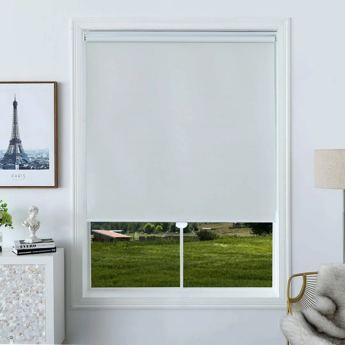 Everyday Celebration 29" W x 72" H Blackout Cordless Window Shade Salt | 100% Light Blocker - main product image