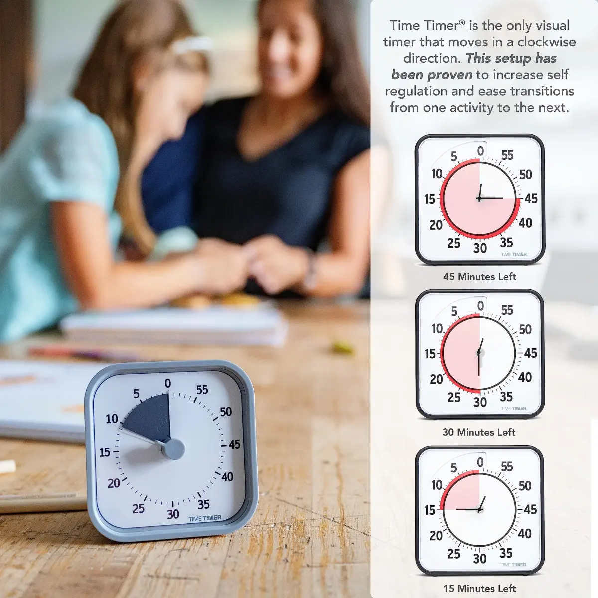 Time Timer MOD 60-Minute Visual Timer, Home Edition, Pale Shale | Silent Operation, Study Tool for Homeschool and Office Use - view 5
