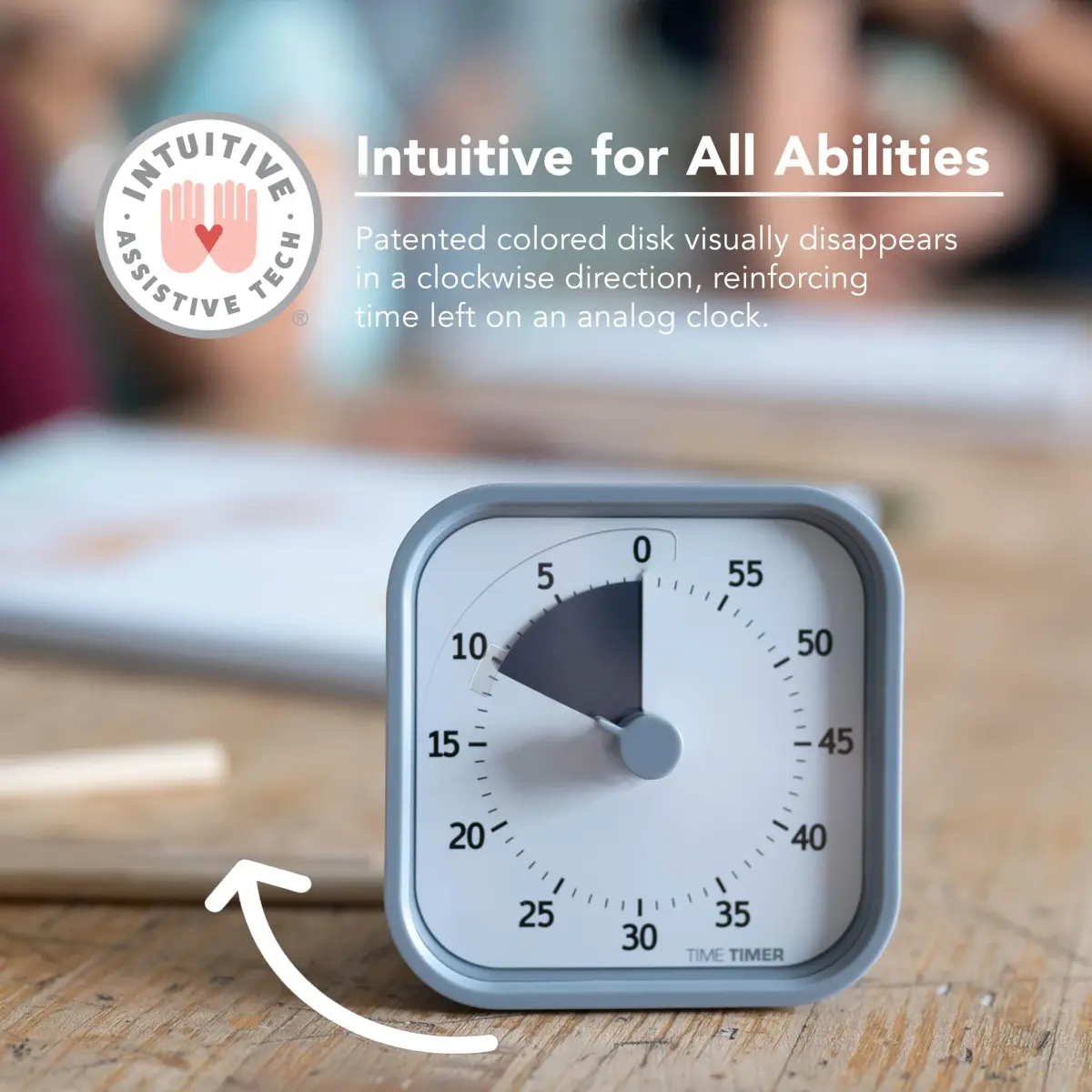 Time Timer MOD 60-Minute Visual Timer, Home Edition, Pale Shale | Silent Operation, Study Tool for Homeschool and Office Use - view 2