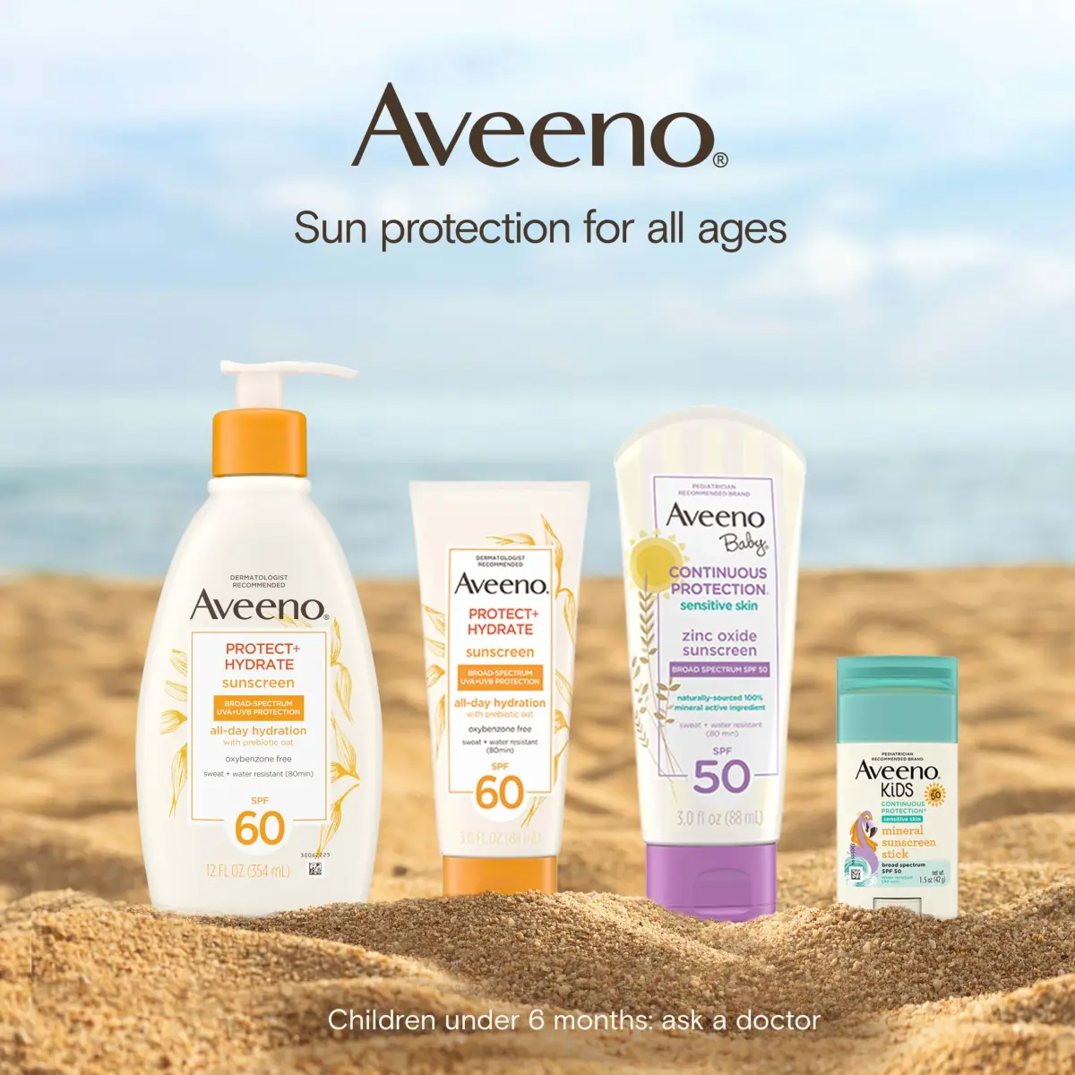 Aveeno Protect + Hydrate Sunscreen Lotion SPF 60 | 355ml (12 Fl Oz) | Broad Spectrum UVA/UVB Protection - view 7