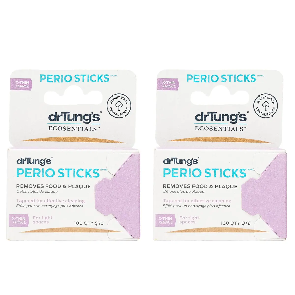 drTung's Perio Sticks Dental Floss Picks X-Thin 200 Count (100 Count, Pack of 2) | Dentist-Recommended Interdental Cleaning - main product image