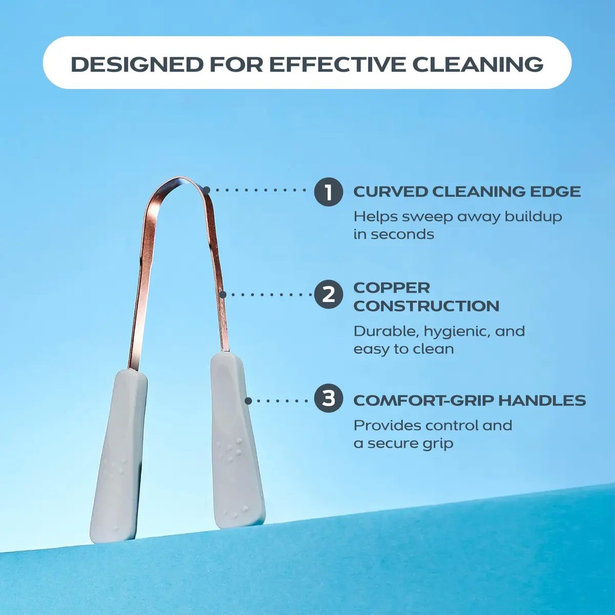 drTung's Copper Tongue Scraper - Adults & Kids Solid Copper | Gentle, Hygienic & Effective Oral Care - view 4