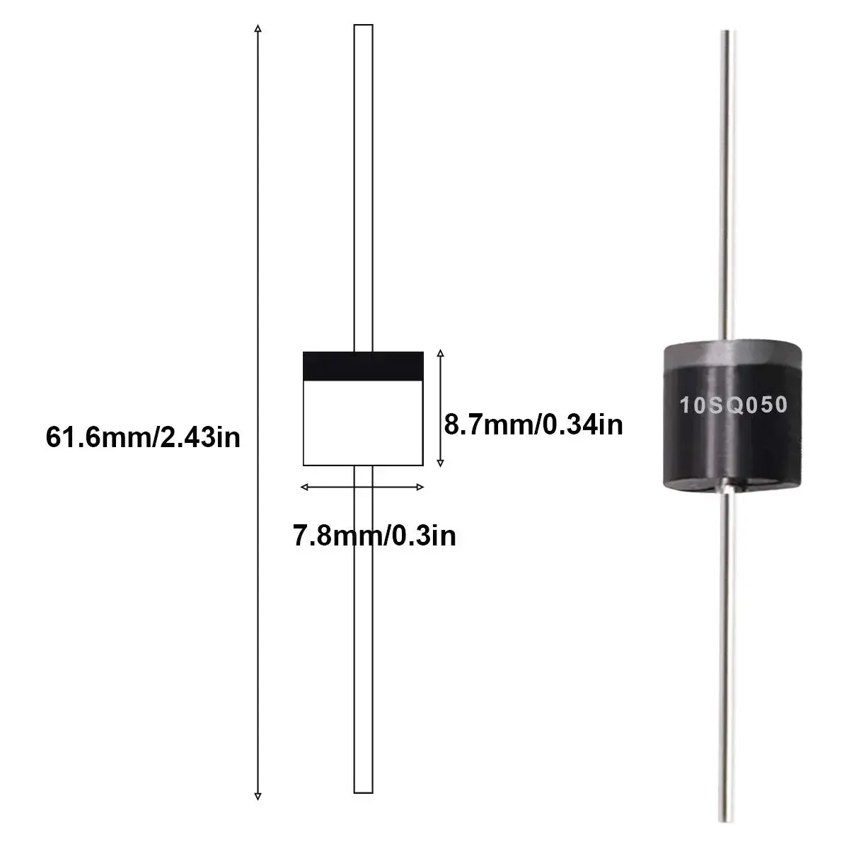 Tnisesm 10SQ050 Schottky Blocking Diode 50V 40 Pcs | Rectifier Diode Kit for Solar Panel - view 2