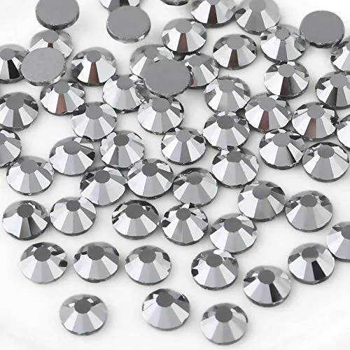 BEADSLAND Silver Hematite Flat Back Rhinestones SS10 (1440pcs, 2.7-2.9mm) | Sparkle for Crafts & Nail Art - main product image