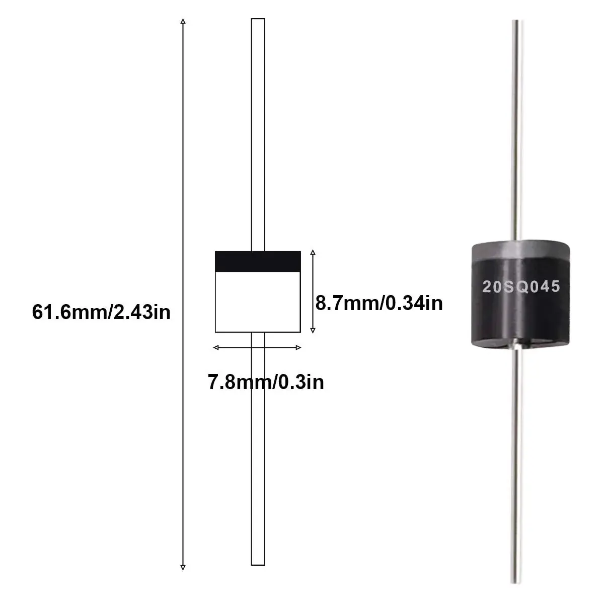 Tnisesm 20SQ045 Schottky Blocking Diode 20A 45V | Low Leakage & Forward Voltage Drop - view 2