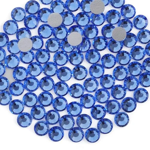 BEADSLAND Light Blue Flat Back Rhinestones SS10 (2.7-2.9mm) | 1440pcs Craft Gems for Nail Art & Crafts - main product image