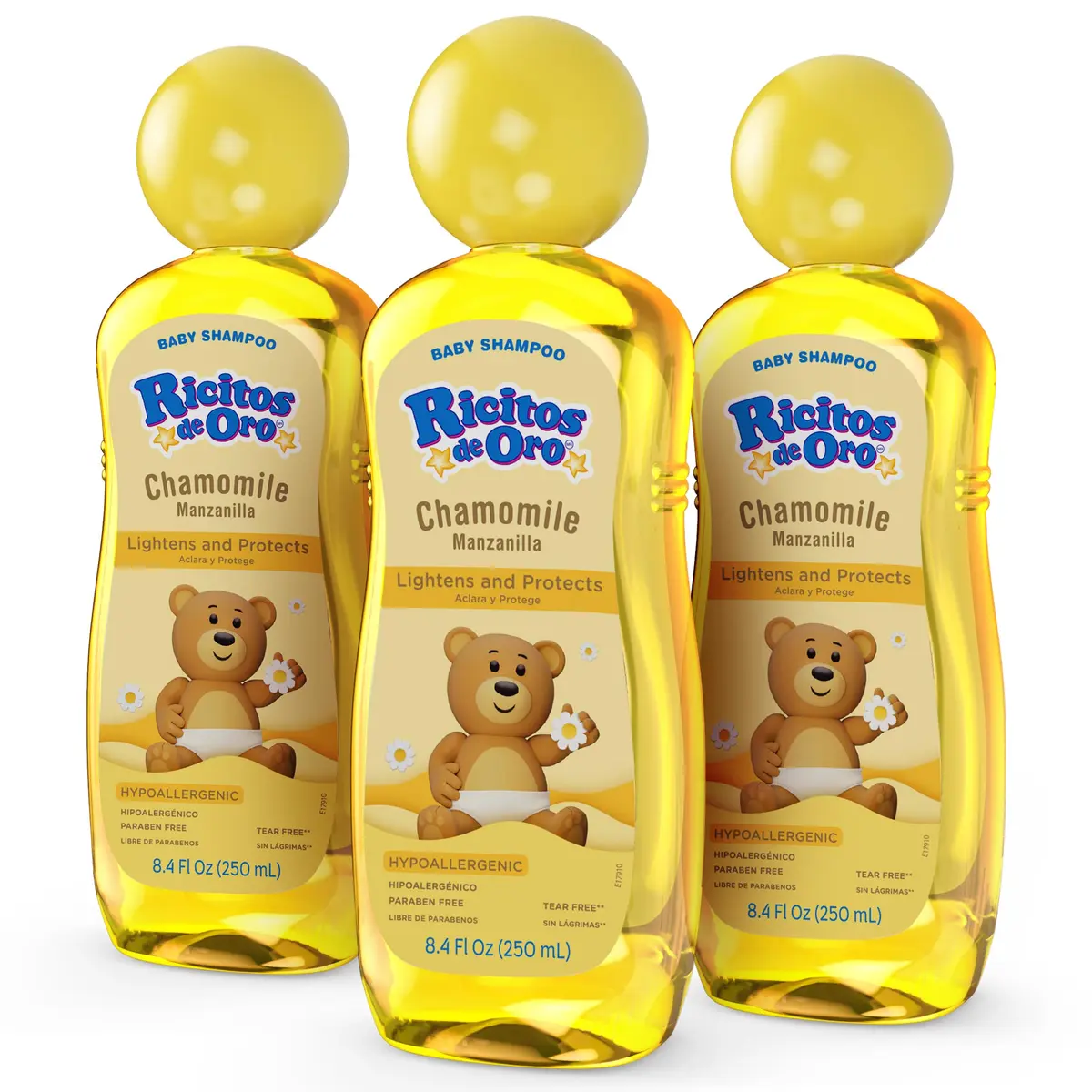 Ricitos de Oro Baby Shampoo | Chamomile | 8.4 fl oz | 3-Pack | Tear-Free & Gentle for Newborns - main product image