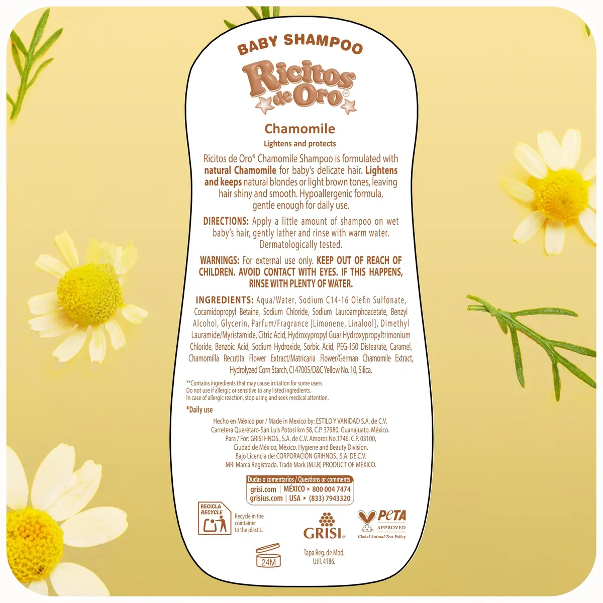 Ricitos de Oro Baby Shampoo | Chamomile | 8.4 fl oz | 3-Pack | Tear-Free & Gentle for Newborns - view 8