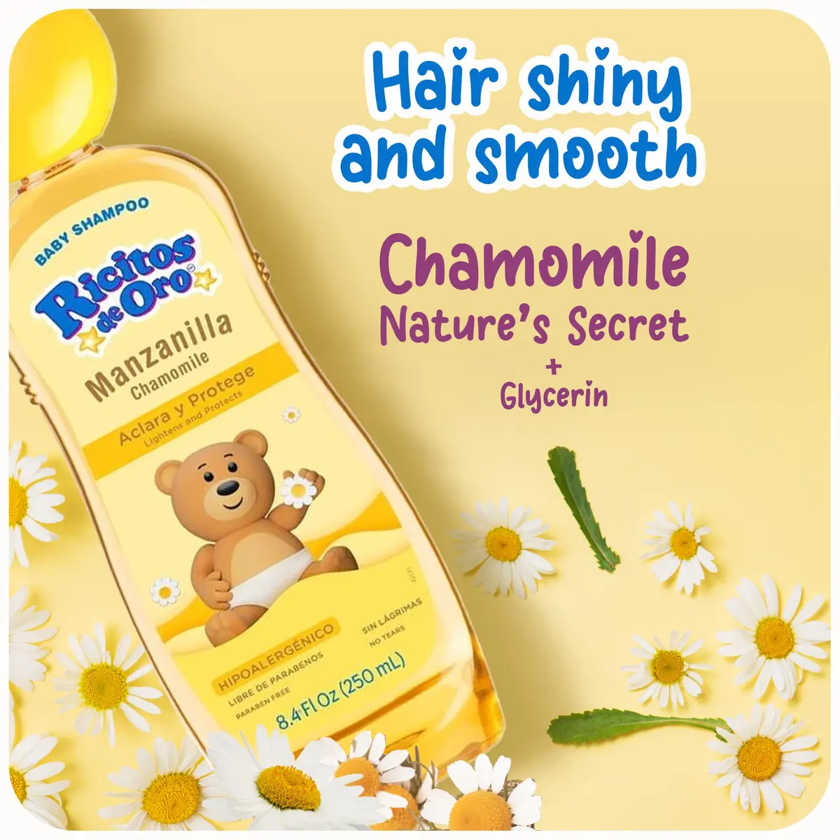 Ricitos de Oro Baby Shampoo | Chamomile | 8.4 fl oz | 3-Pack | Tear-Free & Gentle for Newborns - view 4