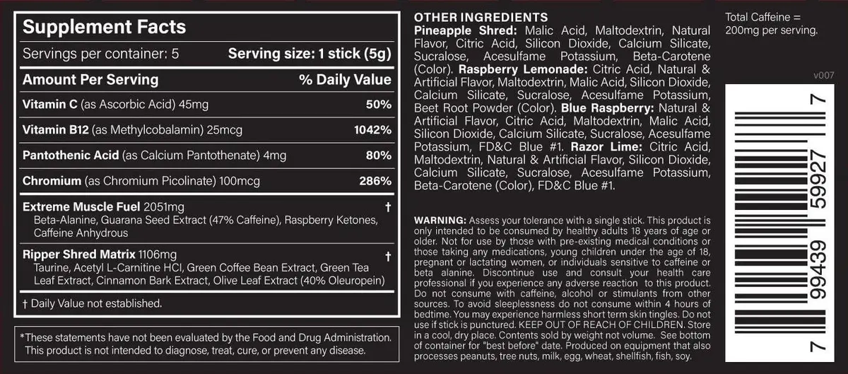 JNX SPORTS The Ripper! Fat Burner for Men & Women 0.88 Oz | Thermogenic Pre-Workout & Appetite Suppressant - view 7