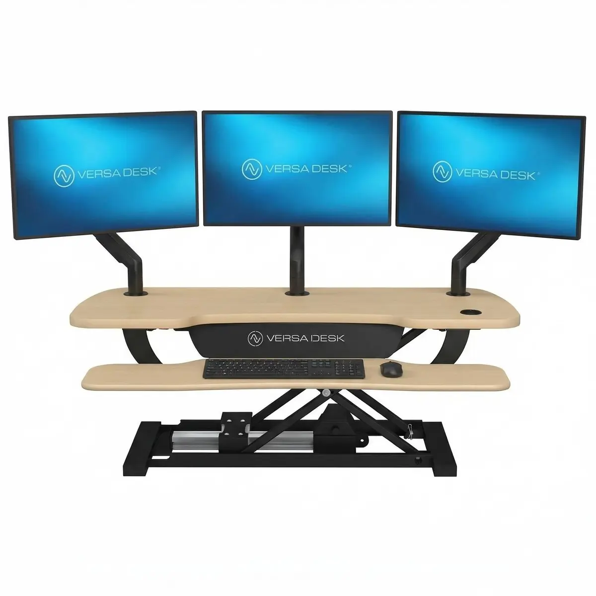 VERSADESK PowerPro 40 Inch Electric Standing Desk Converter | Push-Button Height Adjustable Sit to Stand Desk Riser for Monitors & Laptop - main product image