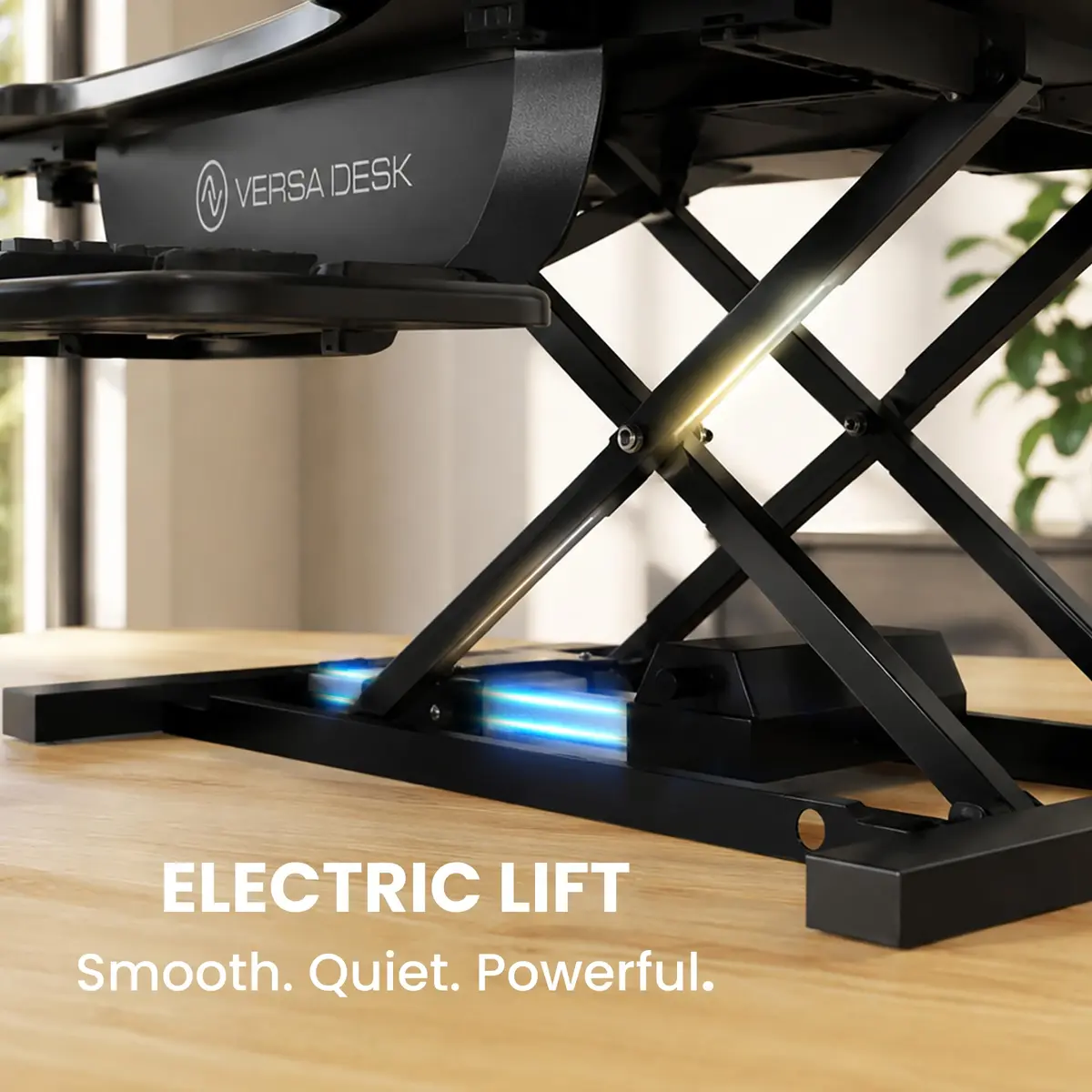 VERSADESK PowerPro 40 Inch Electric Standing Desk Converter | Push-Button Height Adjustable Sit to Stand Desk Riser for Monitors & Laptop - view 7