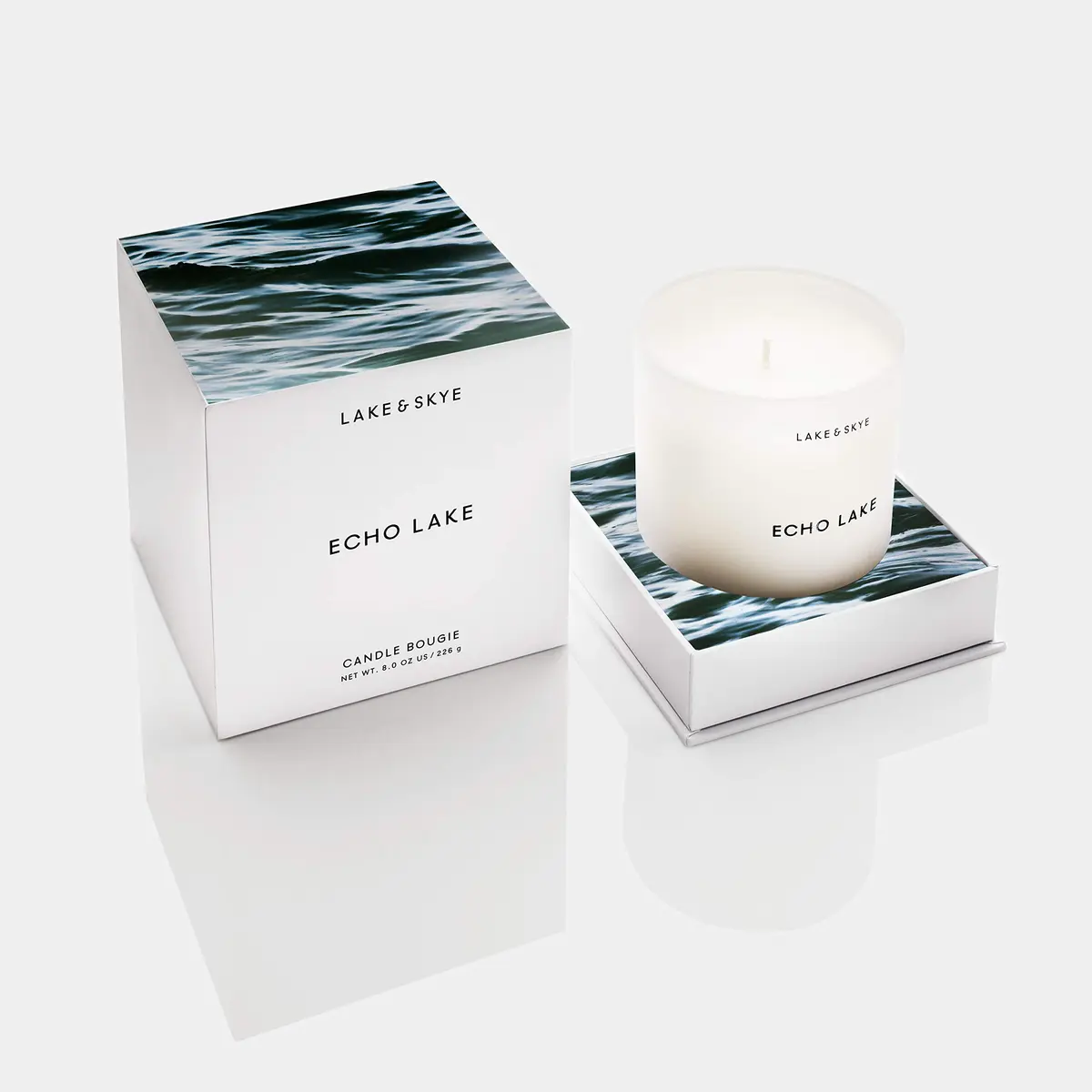 Lake & Skye Echo Lake Candle - Vegan Soy, Floral & Woody, 8 oz | 50 Hour Burn Time - view 5
