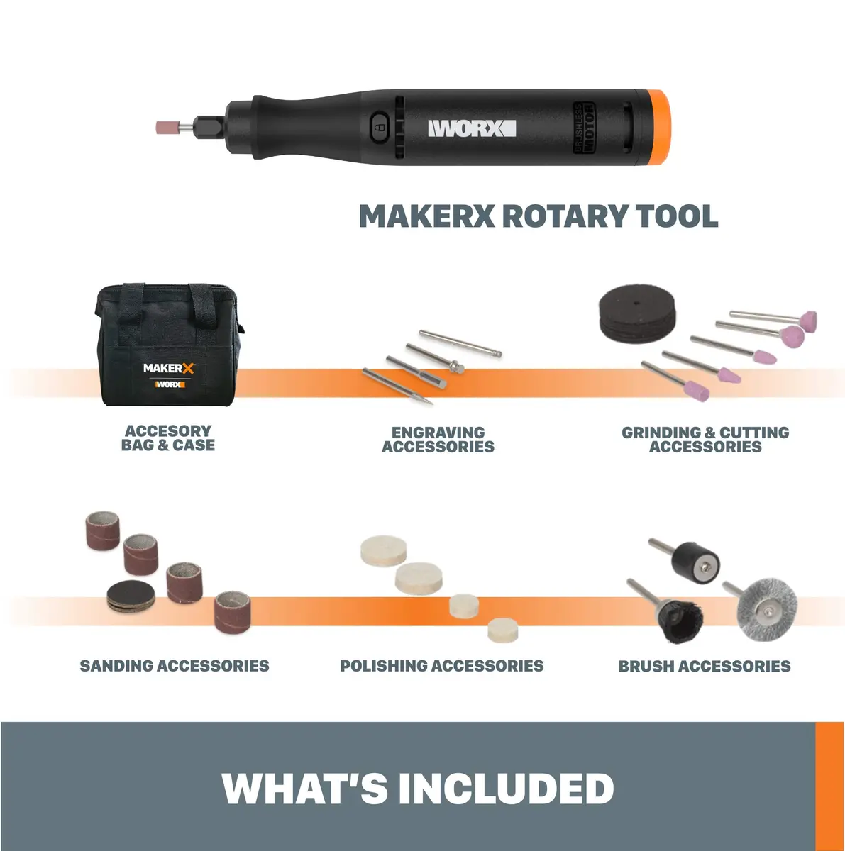 WORX MAKERX WX739L.9 20V Cordless Rotary Tool | Compact Brushless Power for Crafting & DIY - view 6