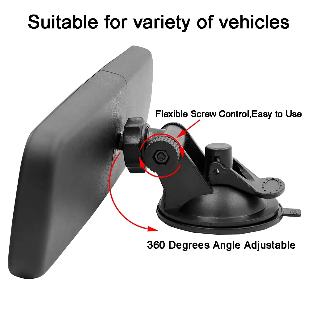 LECAMEBOR Rear View Mirror, Universal Thickened Anti-glare HD Car Interior Mirror | 24.5 x 7 CM, Plain HD, Wide View - view 5