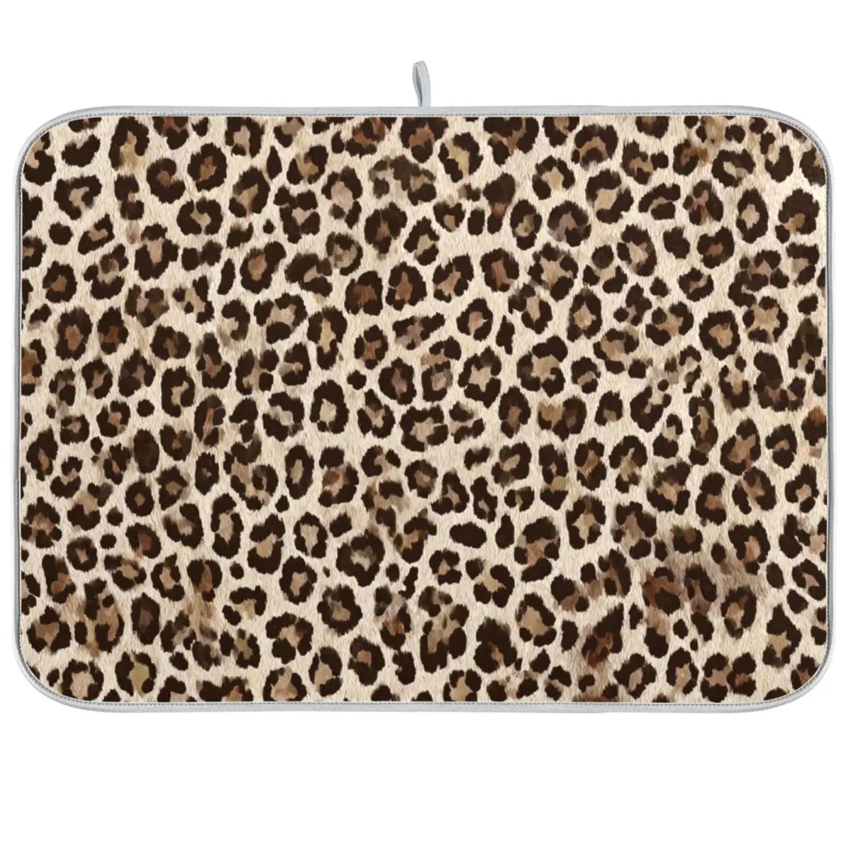 Kcldeci Leopard Print Dish Drying Mat 18x24 inch | Microfiber & Foam Absorbs Moisture - main product image