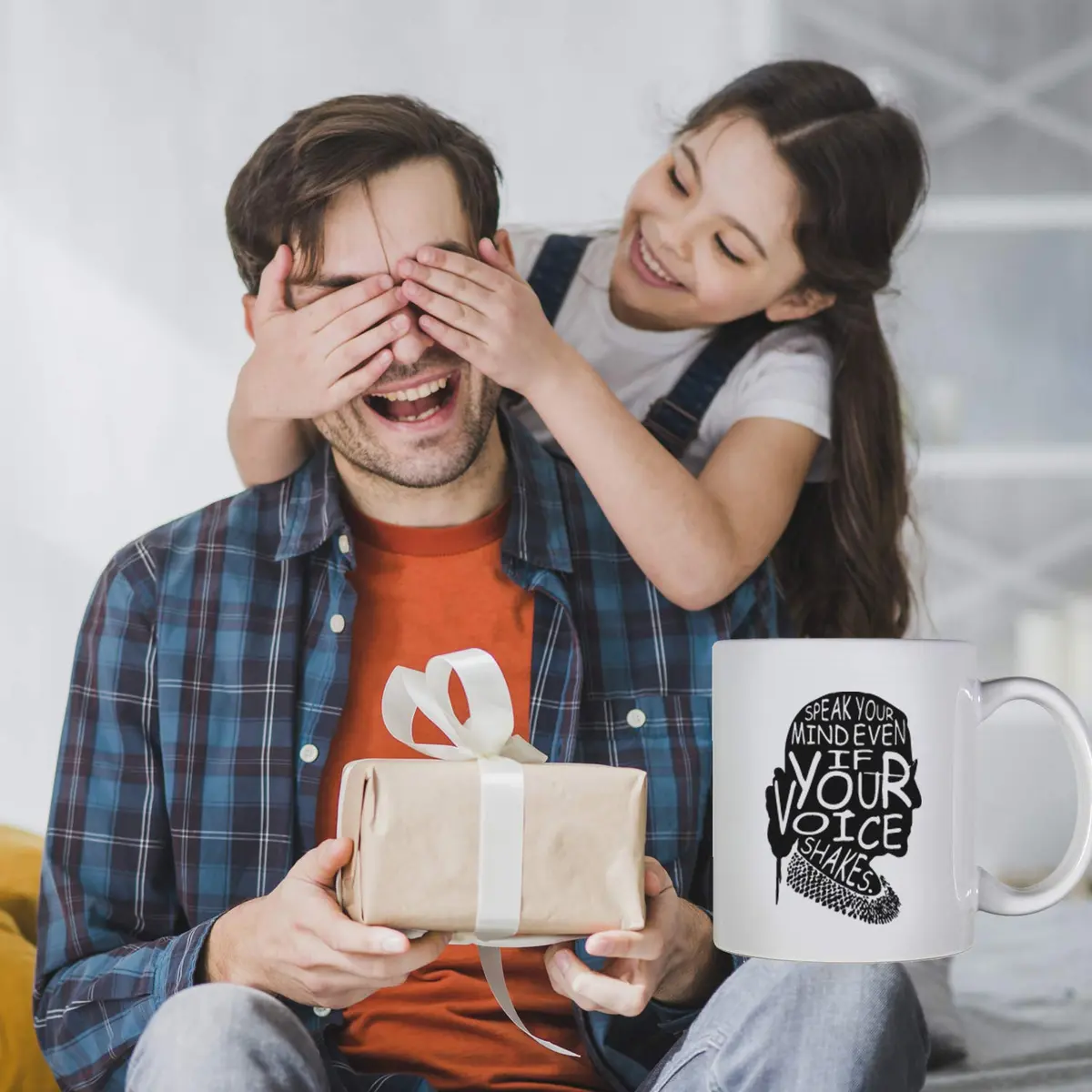 Kropsis Speak Your Mind Even If Your Voice Shakes Double-Sided Ceramic Coffee Mug White | Humorous Gift for Special Days - view 7