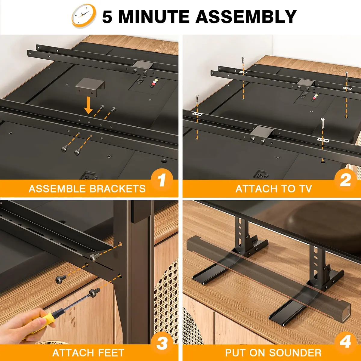 TAVR Universal Table Top TV Stand Mount for 20-75 Inch TVs | Heavy Duty Metal Support - view 6