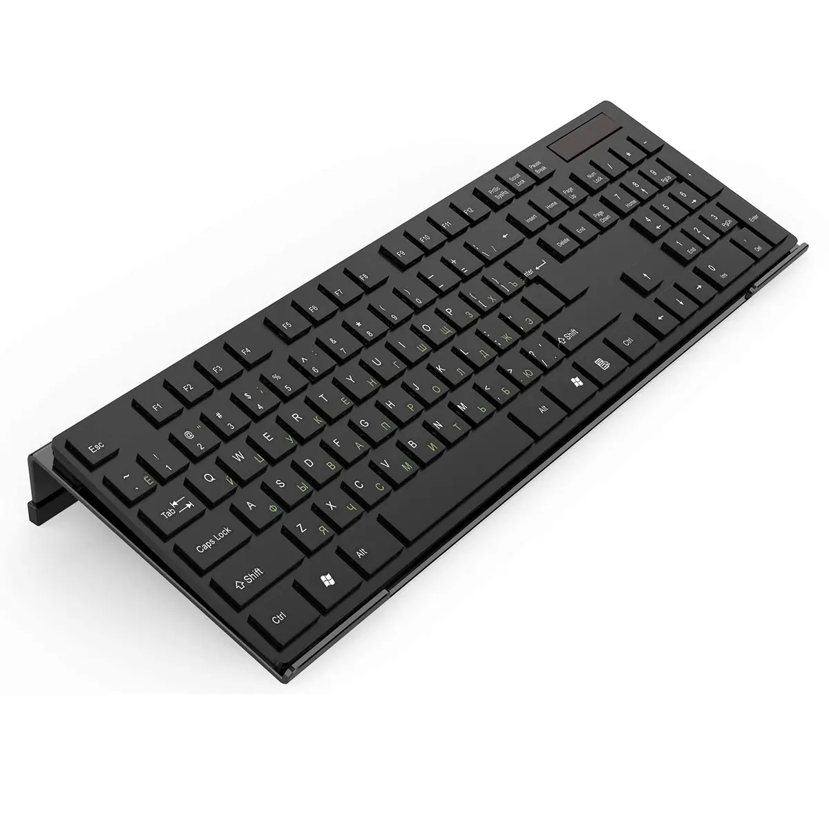 KOTEMON Acrylic Tilted Computer Keyboard Stand for Ergonomic Typing, 17"x5.5"x1.5" Black | Non-Slip, Ergonomic Design - main product image