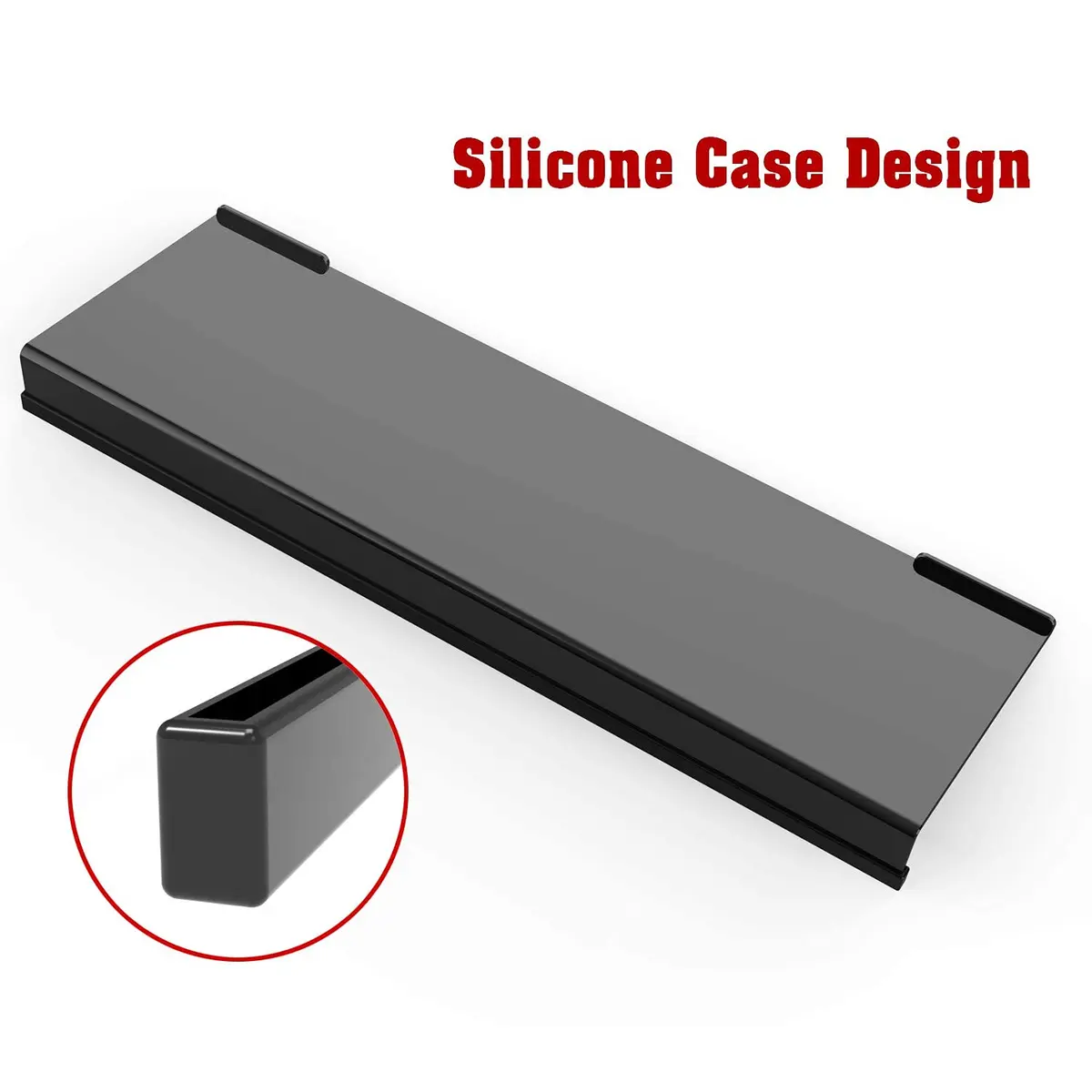 KOTEMON Acrylic Tilted Computer Keyboard Stand for Ergonomic Typing, 17"x5.5"x1.5" Black | Non-Slip, Ergonomic Design - view 4