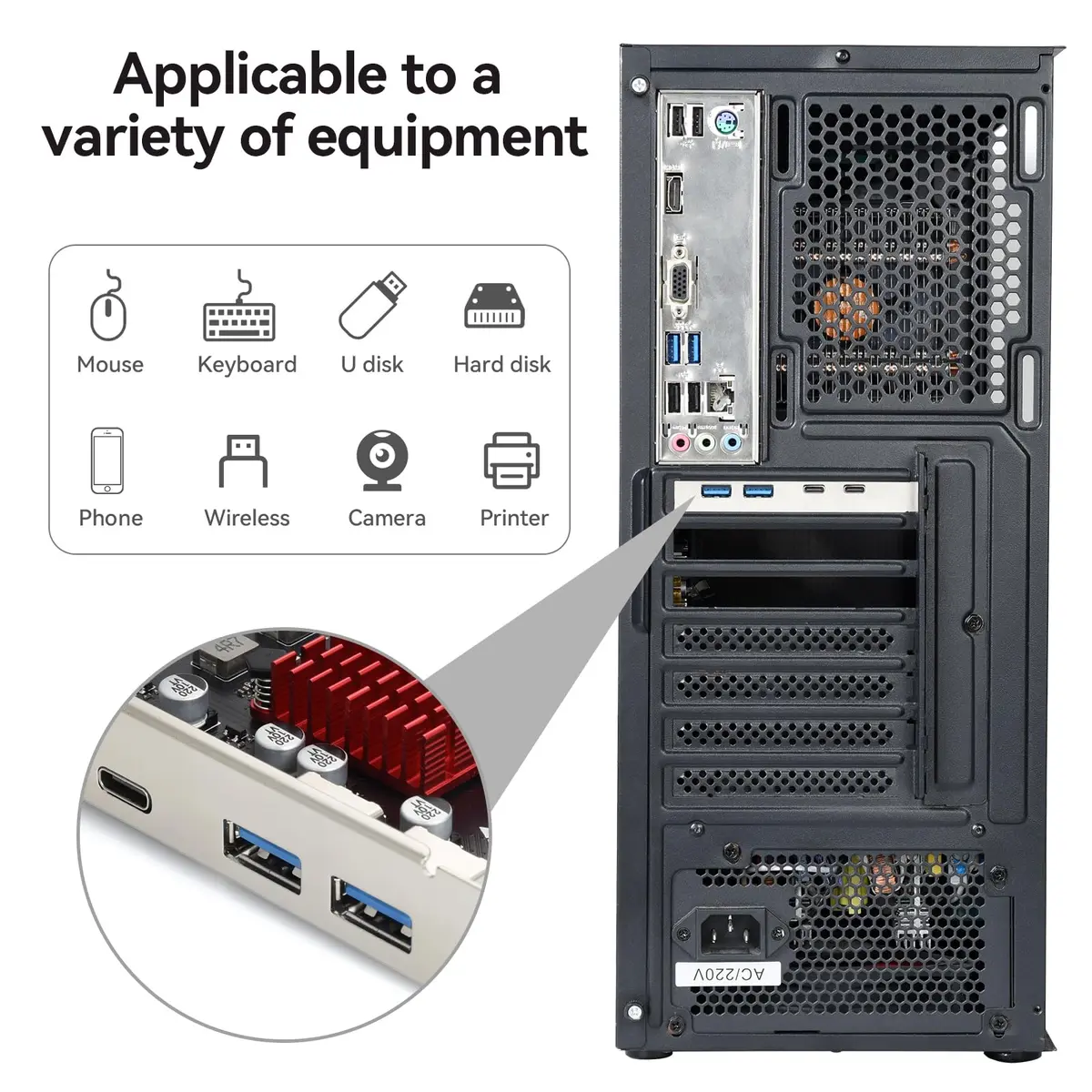 ELUTENG 4-Port PCIe USB 3.1 Expansion Card 2 USB-A 2 Type-C | Self-Powered, 10Gbps - view 6