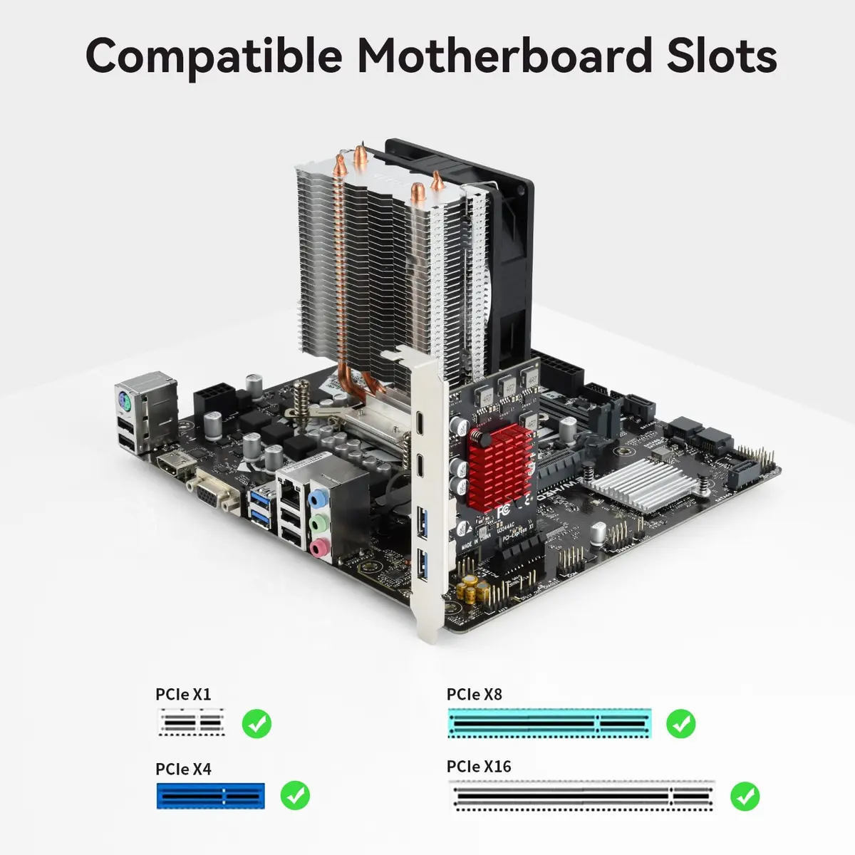 ELUTENG 4-Port PCIe USB 3.1 Expansion Card 2 USB-A 2 Type-C | Self-Powered, 10Gbps - view 2