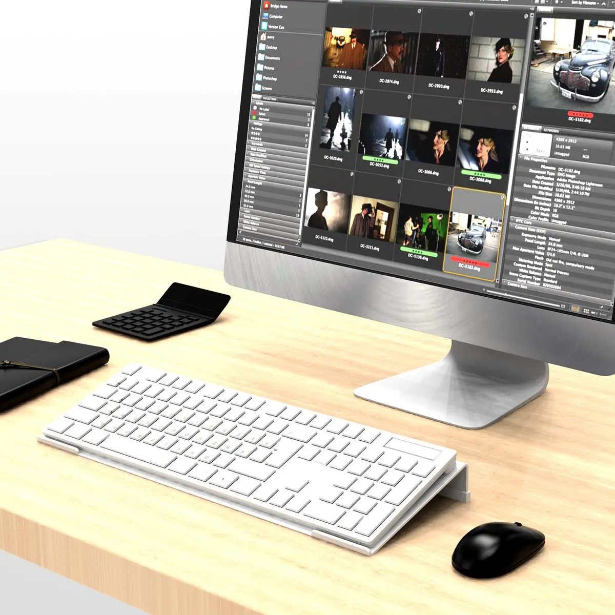 KOTEMON Acrylic Tilted Keyboard Stand for Ergonomic Typing | White, Full Size - view 7
