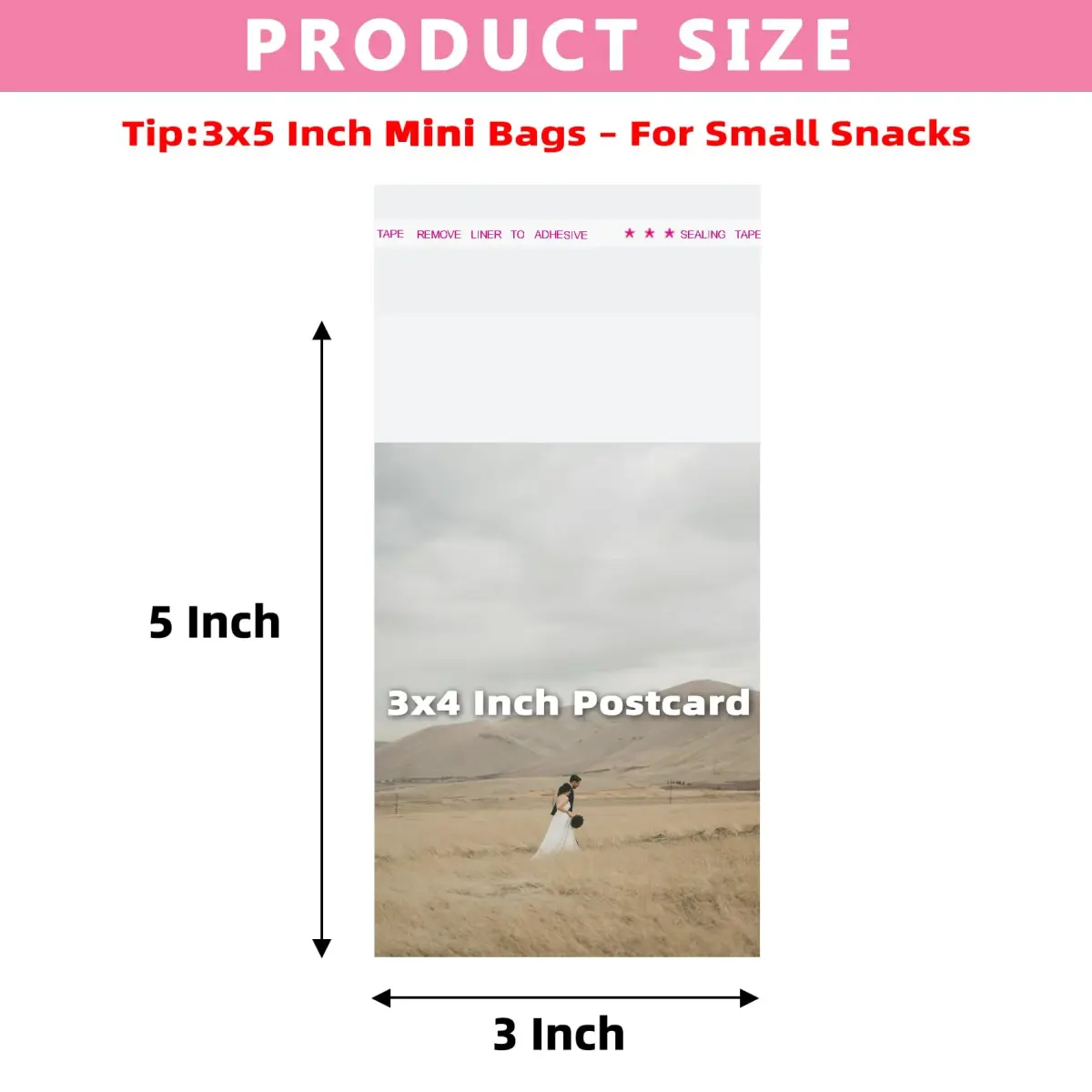 Morepack Clear Cellophane Treat Bags 200Pcs 7.62cm x 12.7cm (3"x5") | Professional Grade for Packaging Party Favors, Candy, and Small Items - view 2