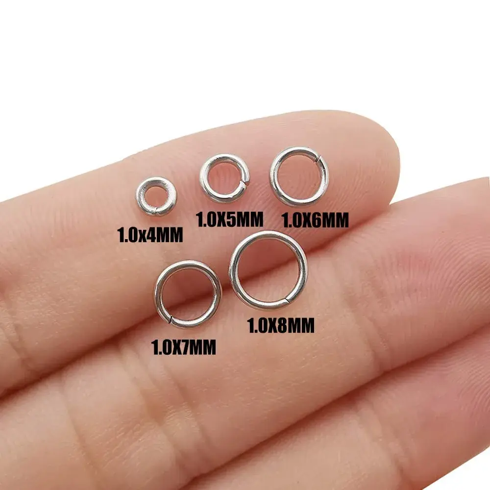 WOCRAFT Stainless Steel Jump Rings 1000 Pcs Mix 4mm-8mm | Jewelry Making Findings - view 2