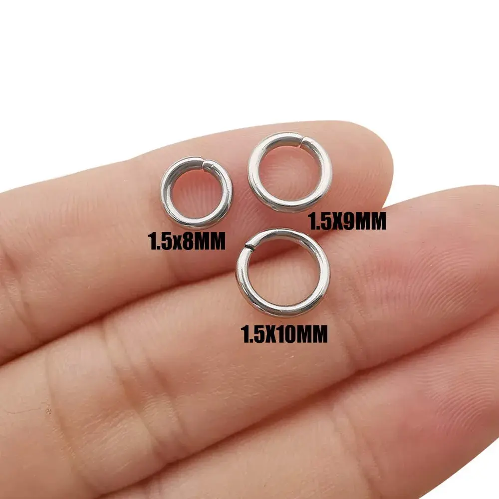WOCRAFT Stainless Steel Jump Rings 300pcs Mix 8mm 9mm 10mm Thick 1.5mm Gauge | Strong Connector Rings for Jewelry Making - view 2