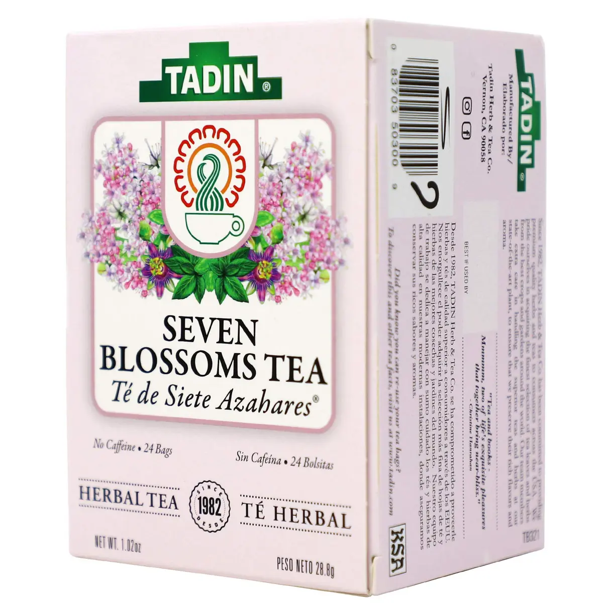 Tadin Seven Blossoms Herbal Tea with Linden Flowers Valerian Root | Caffeine-Free, 24 Count (Pack of 3) - view 3