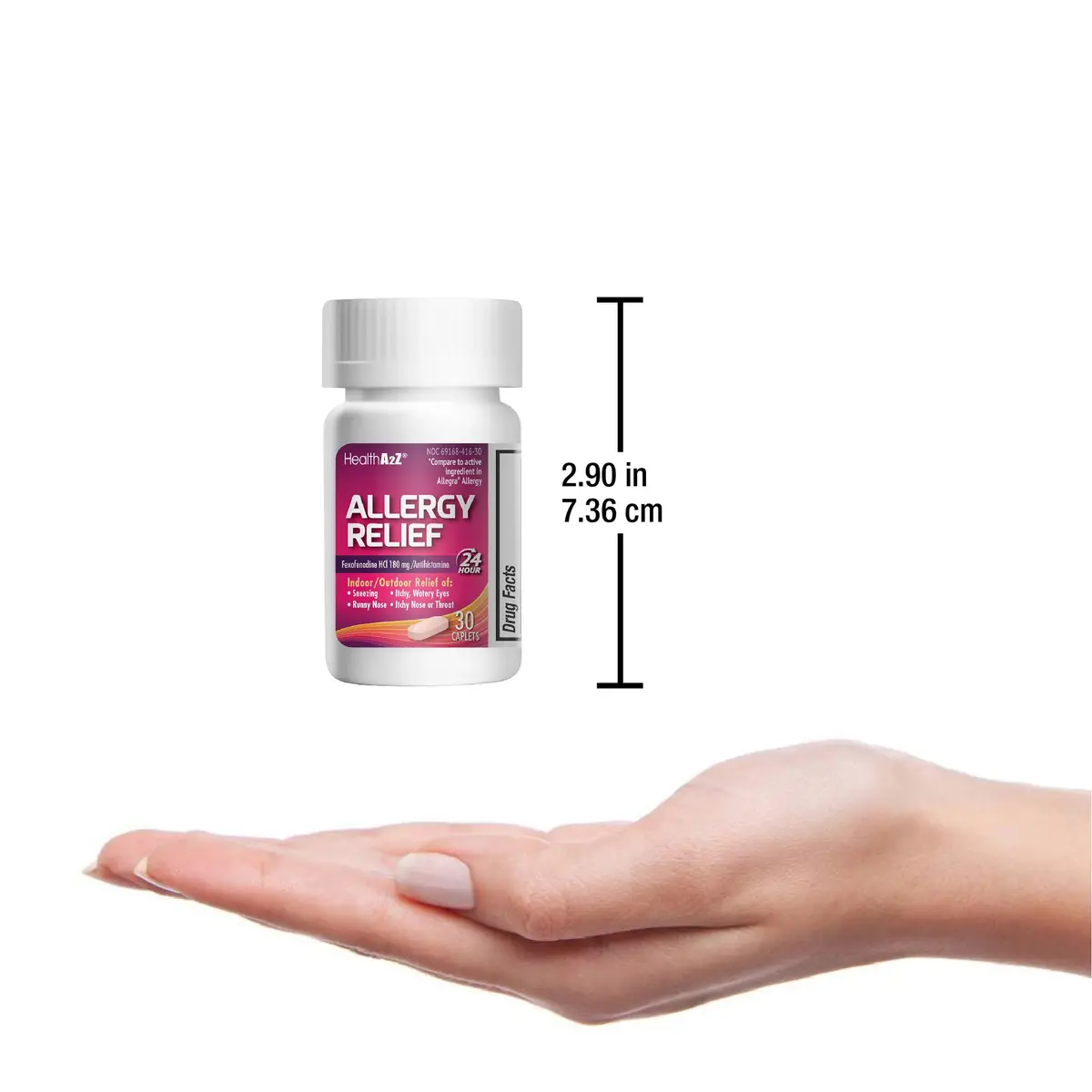 HealthA2Z Fexofenadine HCl 180mg Caplets | 24-Hour Allergy Relief, 30 Count - view 5