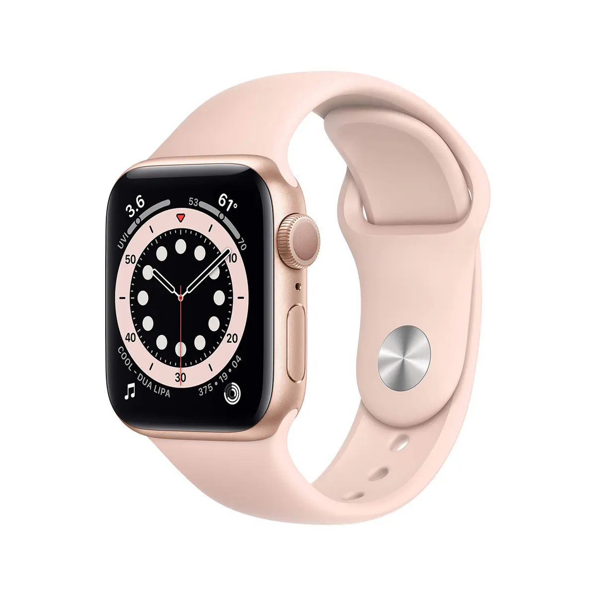 Apple Watch Series 6 GPS 40mm Gold Aluminum Case Pink Sand Sport Band | Always-On Retina Display - main product image