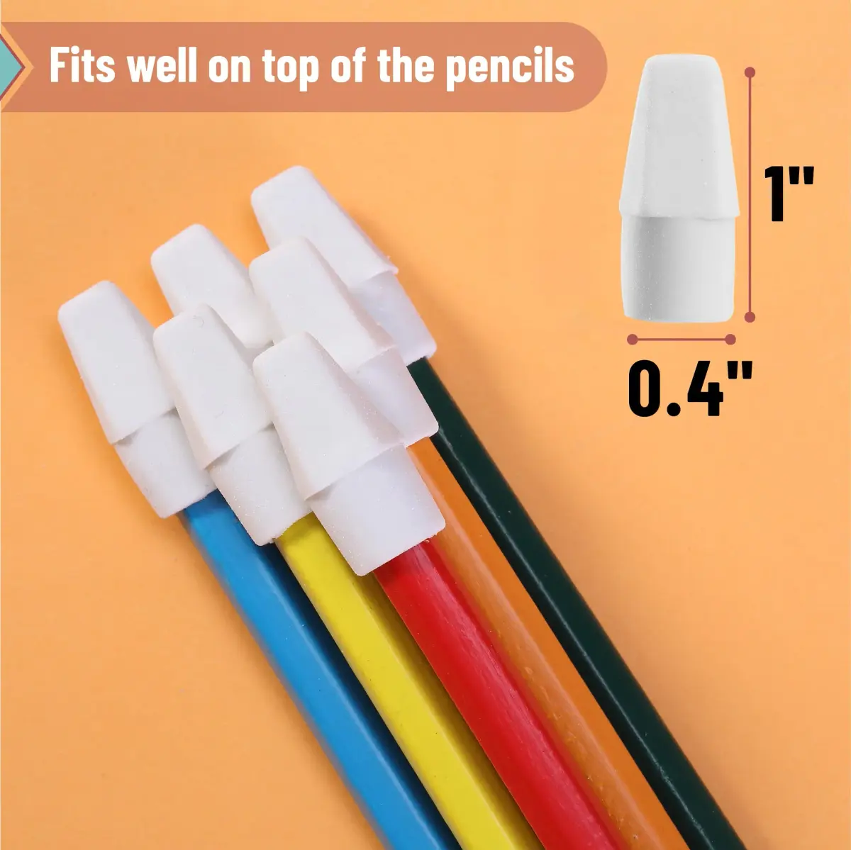 Mr. Pen White Pencil Top Erasers 120 pcs | Bulk Pack Eraser for Students & Office - view 3