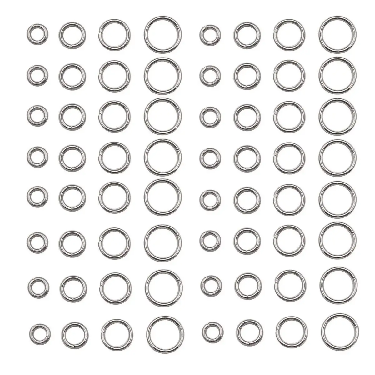 WOCRAFT Stainless Steel Jump Rings Mix Sizes | 1200 Pcs Connector Rings for Jewelry Making - main product image