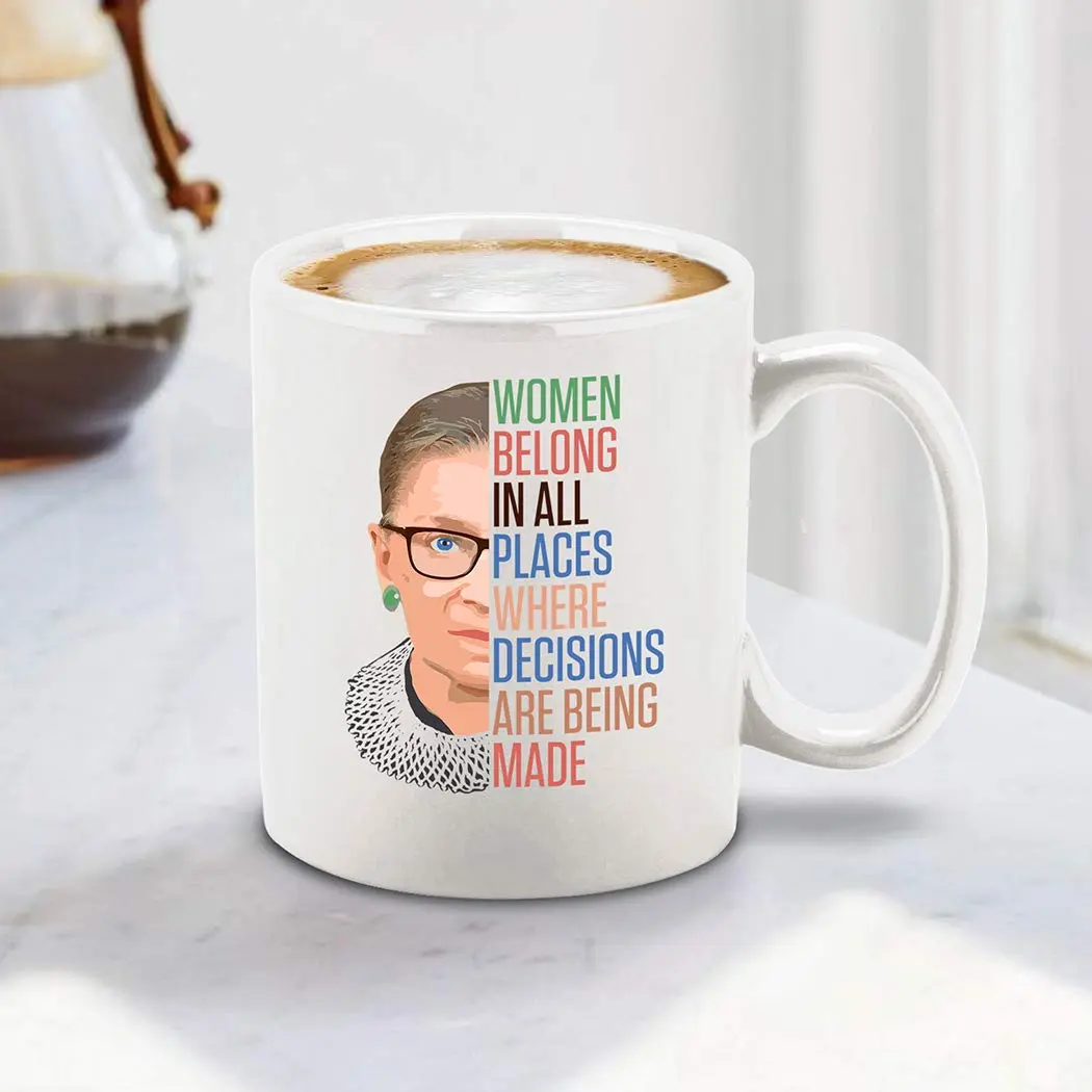 shop4ever Inspirational Ceramic Coffee Mug RBG Ruth Bader Ginsburg White 11oz | Celebrate Equality and Leadership - view 5