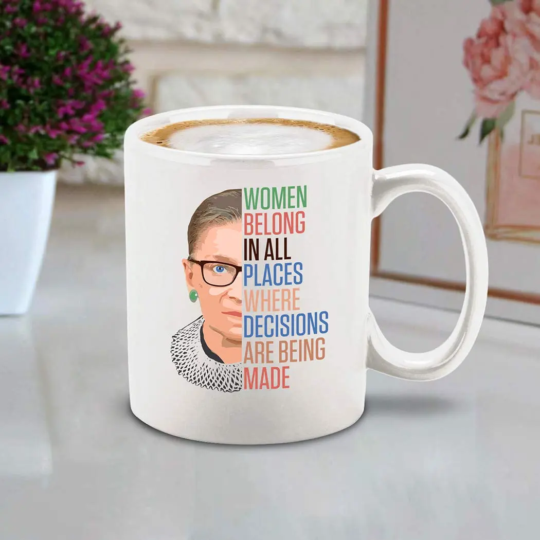 shop4ever Inspirational Ceramic Coffee Mug RBG Ruth Bader Ginsburg White 11oz | Celebrate Equality and Leadership - view 3