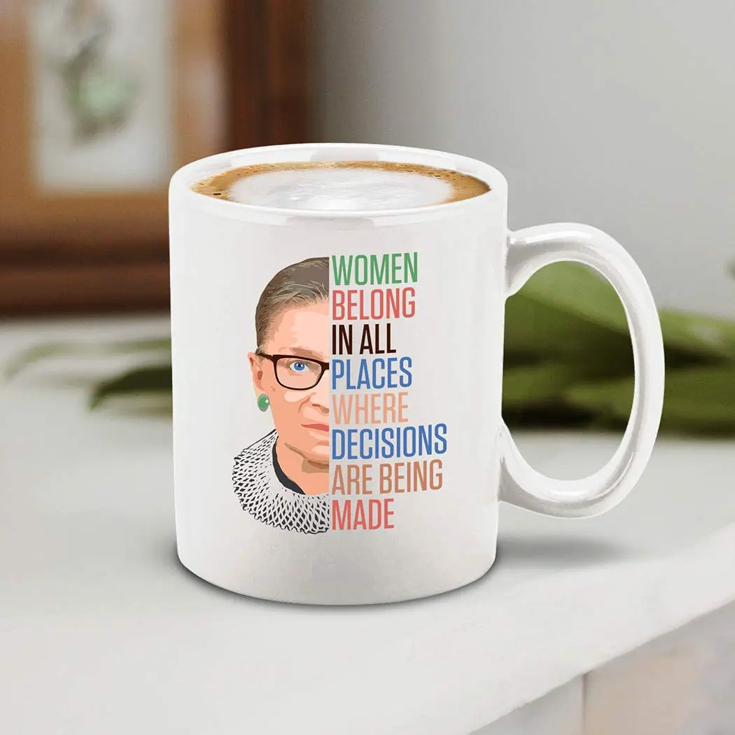 shop4ever Inspirational Ceramic Coffee Mug RBG Ruth Bader Ginsburg White 11oz | Celebrate Equality and Leadership - view 4