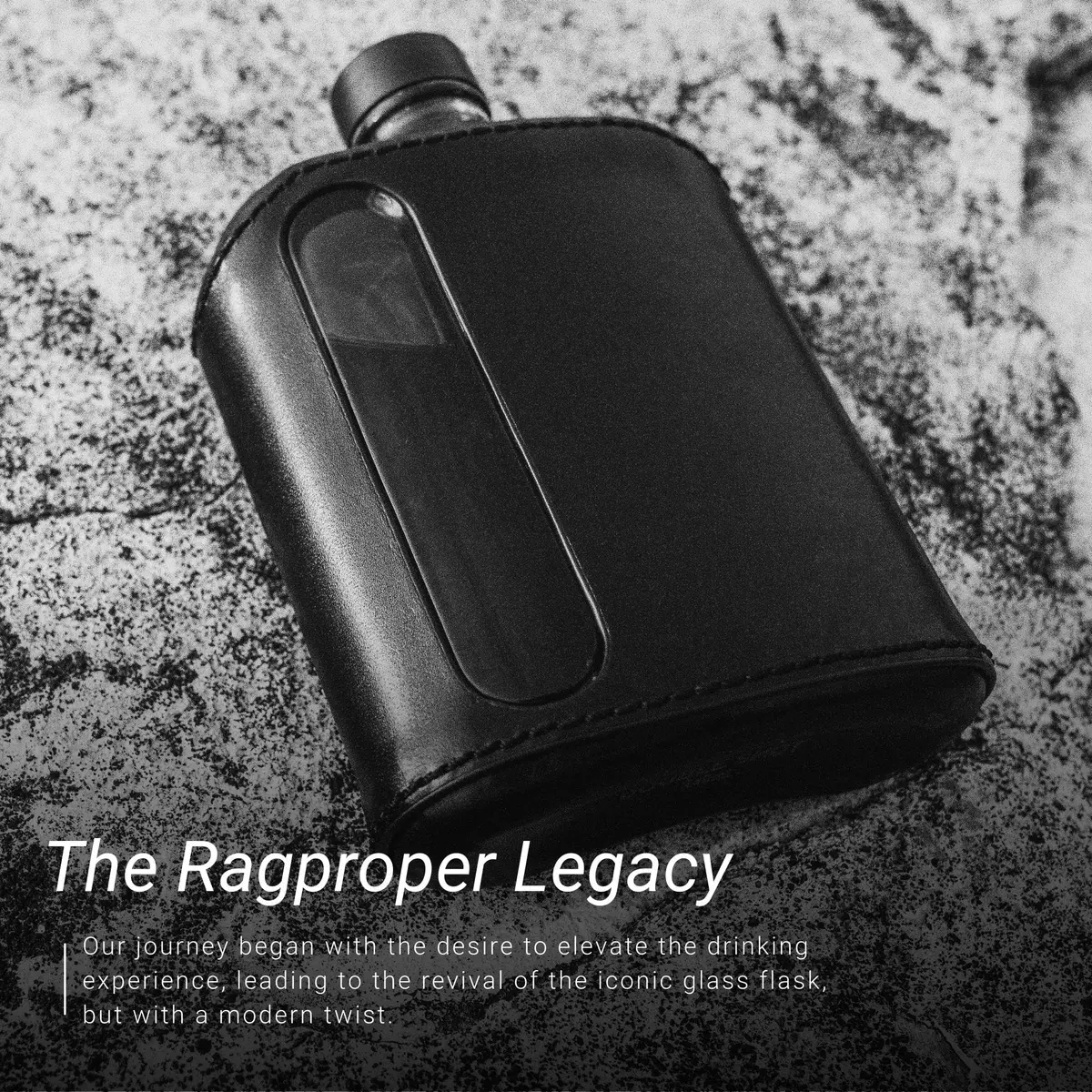 Ragproper Leather Glass Hip Flask 8oz | Durable Whiskey & Liquor Flask with Genuine Leather Cover - view 5