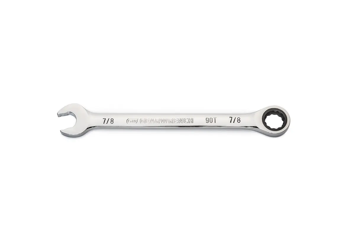 GEARWRENCH 7/8" 90T 12 Point Ratcheting Combination Wrench | 22.2 mm (7/8") | Tight Spaces & Leverage - main product image