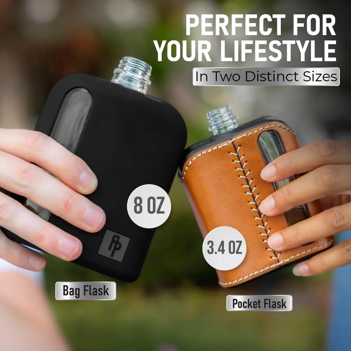 Ragproper Glass Hip Flask 100ml (3.4oz) Black | Patented Leakproof Design for Whiskey & Spirits - view 5