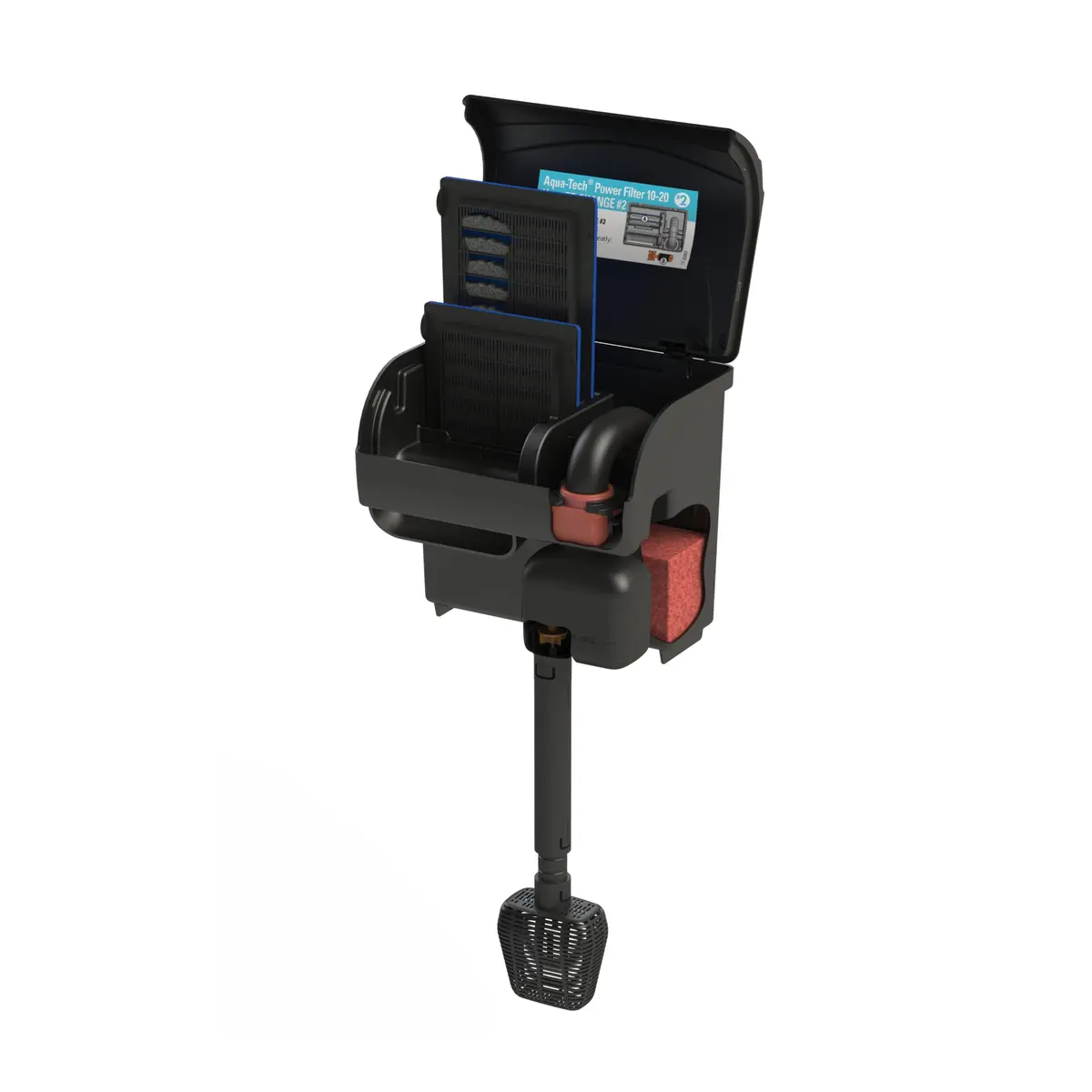 Aqua-Tech Ultra Quiet Power Filter for Aquariums 10-20 Gallon | 125 GPH, Low Noise, Biological & Carbon Filtration - view 9