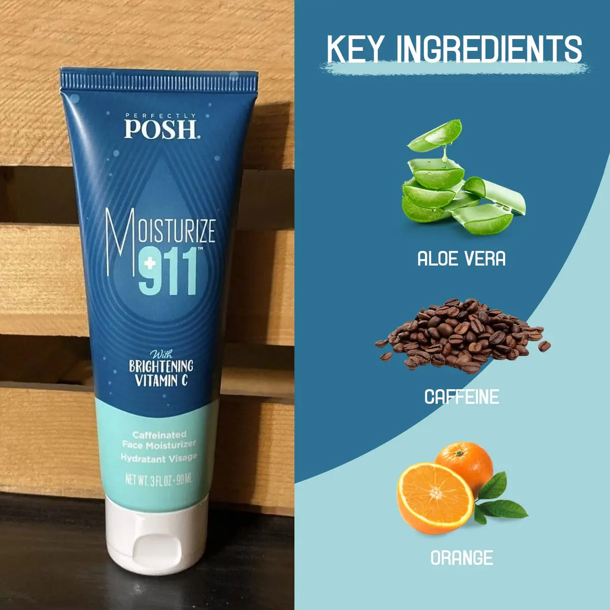 Perfectly Posh Moisturize 911 Caffeinated Face Moisturizer 90 ml | Energizes Tired Skin, Long-Lasting Hydration - view 2