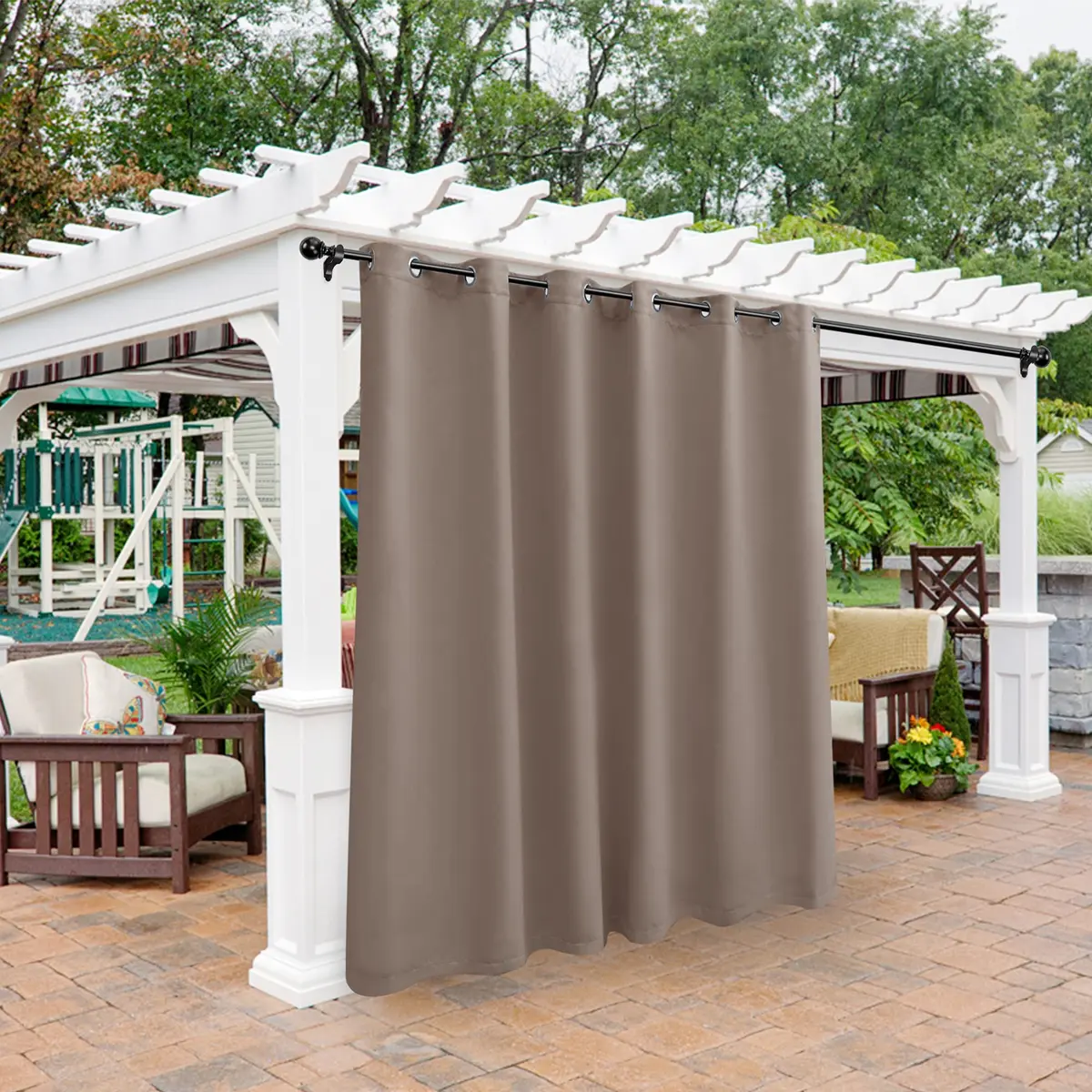 BONZER Waterproof Outdoor Blackout Curtains for Patio 100"W x 120"L | Thermal Insulated, Waterproof, Privacy (70-120 chars) - main product image